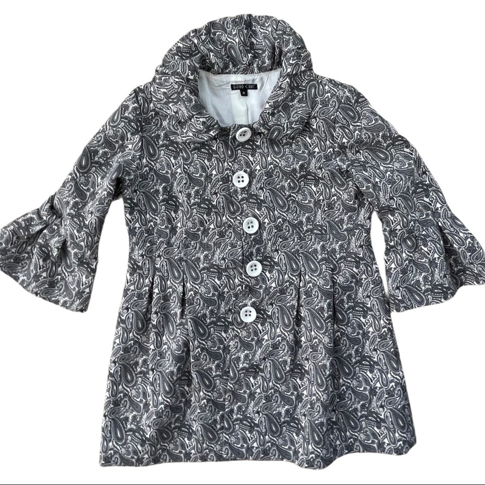 BOHO CHIC grey button DOWN COAT - Picture 5 of 16